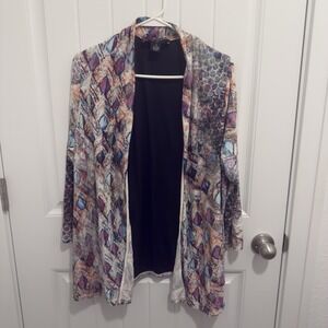 Peck‎ & Peck Women's Cardigan Colorful Pinks Purples Design Size Medium